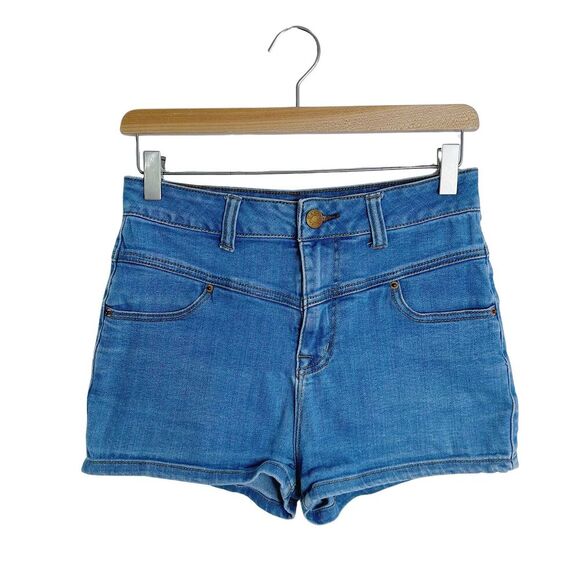 Urban Outfitters BDG Super High Rise Seam Short Medium Wash Denim Shorts Size 27 - Picture 1 of 7
